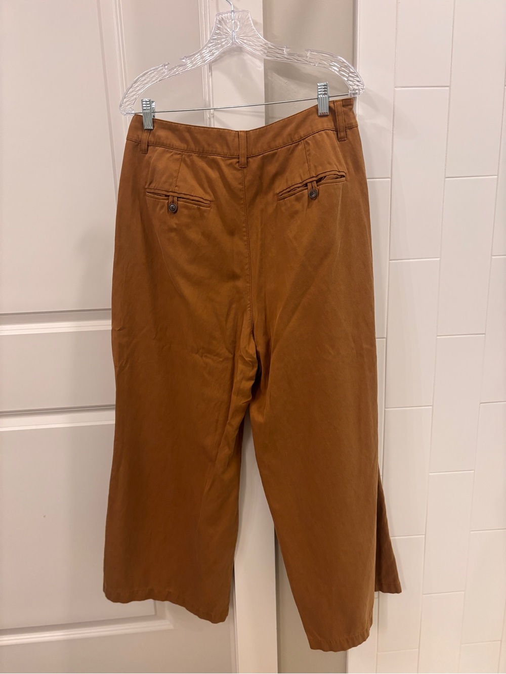 Madewell Wide-Leg Trousers in Rust Brown - Picture 2 of 3